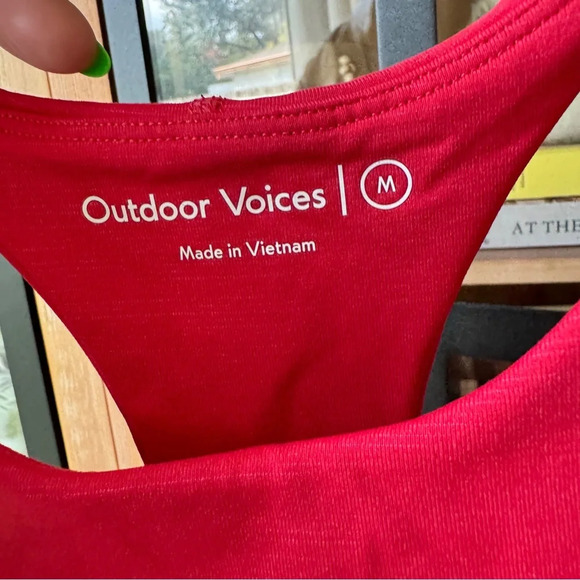 Outdoor Voices TechSweat Cropped top sports bra tank workout padding medium red - Picture 3 of 6